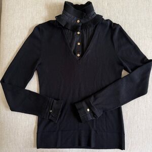 Tory Burch Black Sweater with Gold Accent Buttons XS